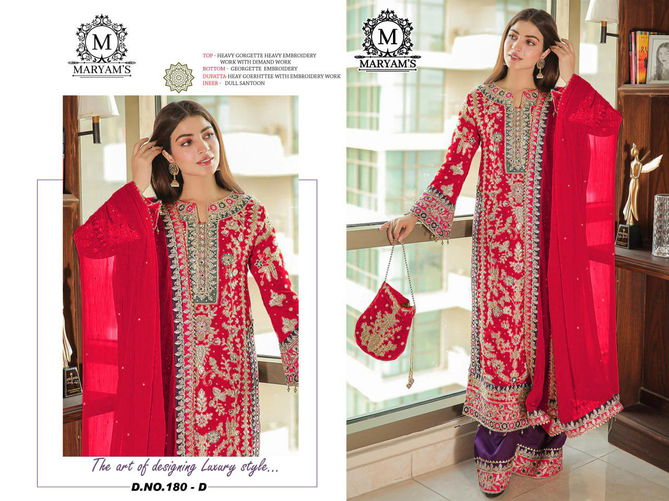 Maryams 180 Embroidery Georgette Pakistani Suits Wholesale Shop In Surat
